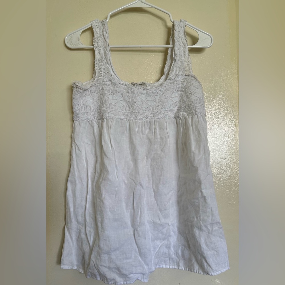 A Pea in the Pod White Lace Maternity Women's Top